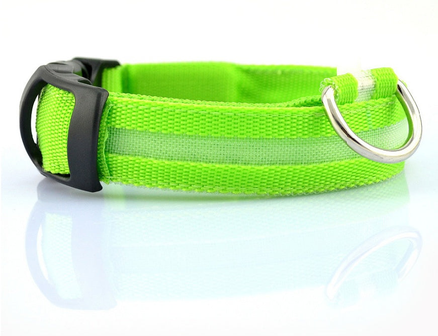 Nylon LED Pet Dog Luminous Collar Night Safety Flashing Glow in Dark Dog Cat Leash Adjustable Pet Supplies - Pet Perks Daily