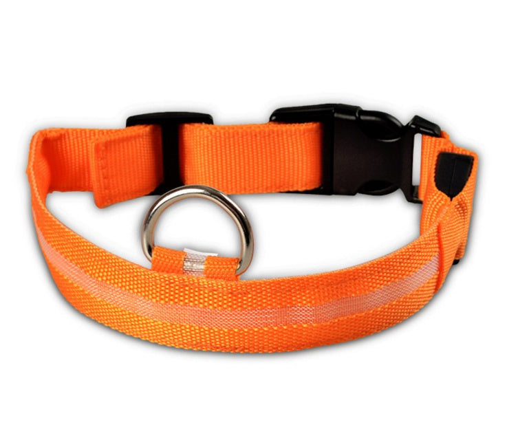 Nylon LED Pet Dog Luminous Collar Night Safety Flashing Glow in Dark Dog Cat Leash Adjustable Pet Supplies - Pet Perks Daily