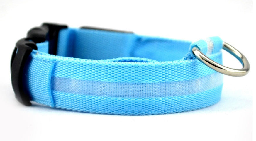Nylon LED Pet Dog Luminous Collar Night Safety Flashing Glow in Dark Dog Cat Leash Adjustable Pet Supplies - Pet Perks Daily