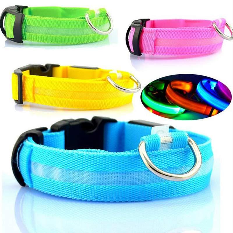 Nylon LED Pet Dog Luminous Collar Night Safety Flashing Glow in Dark Dog Cat Leash Adjustable Pet Supplies - Pet Perks Daily