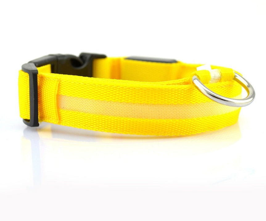 Nylon LED Pet Dog Luminous Collar Night Safety Flashing Glow in Dark Dog Cat Leash Adjustable Pet Supplies - Pet Perks Daily