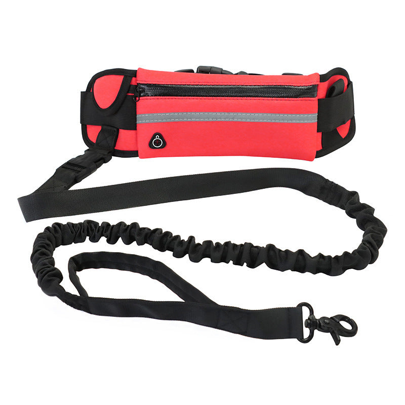 Hands Free Dog Leash Pet Walking And Training Belt With Shock Absorbing Bungee Leash For Up To 180lbs Large Dogs Phone Pocket And Water Bottle Holder - Pet Perks Daily