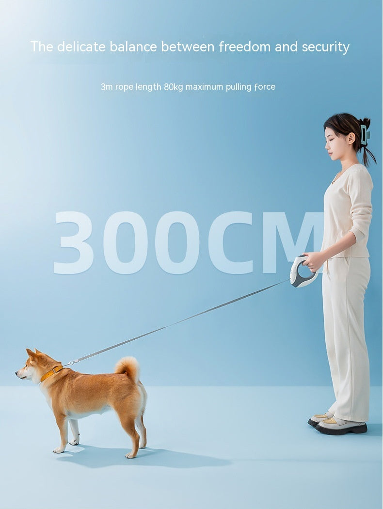 Ring With Light Dog Leash Pet Automatic Retractable Leash Luminous - Pet Perks Daily