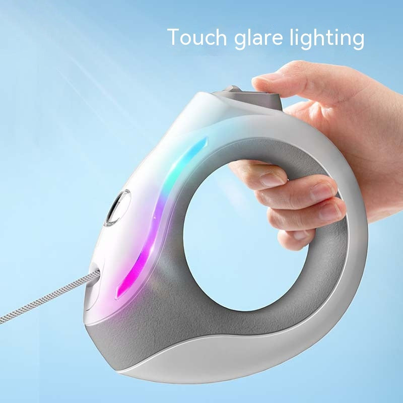 Ring With Light Dog Leash Pet Automatic Retractable Leash Luminous - Pet Perks Daily