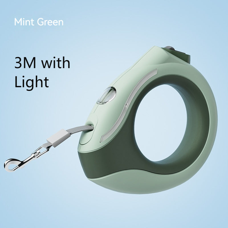 Ring With Light Dog Leash Pet Automatic Retractable Leash Luminous - Pet Perks Daily